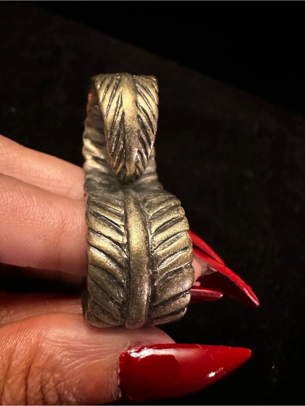 Vintage Style Gold Leaf Double Band Ring